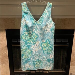 Lilly Pulitzer Aqua and White Floral Dress